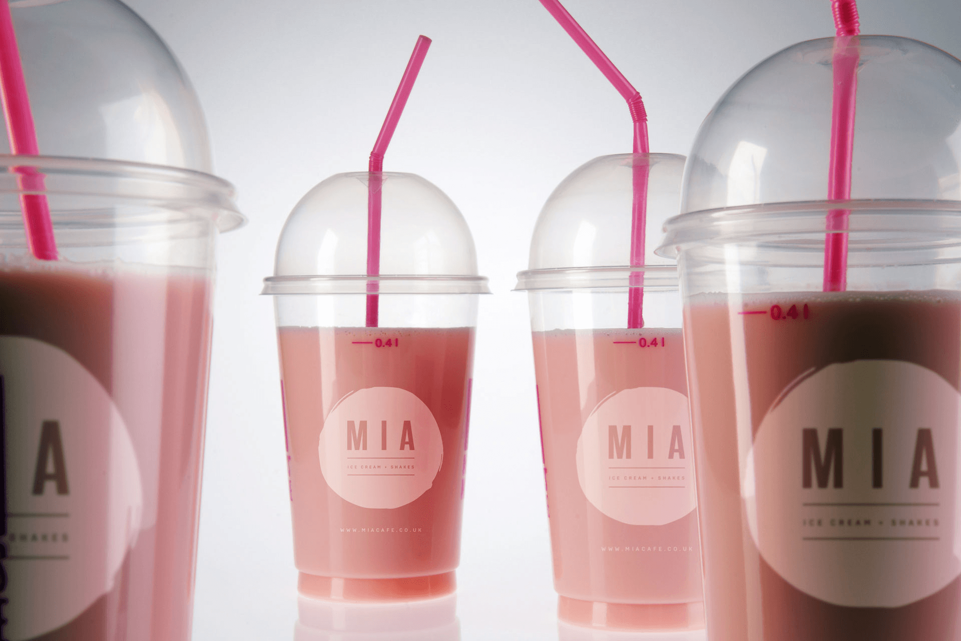 MiA Ice Cream packaging on smoothie cups