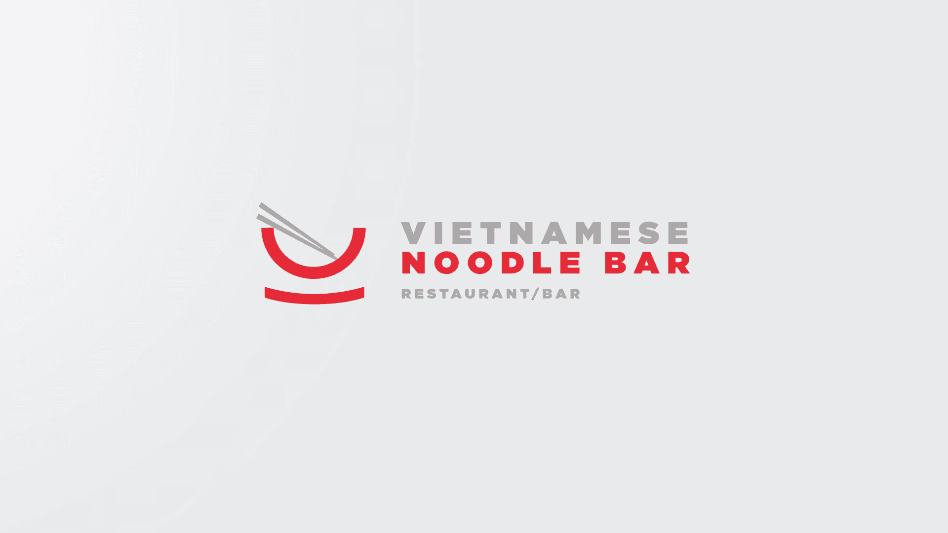 Vietnamese Noodle Bar Restaurants logo with bowl and chopsticks mark