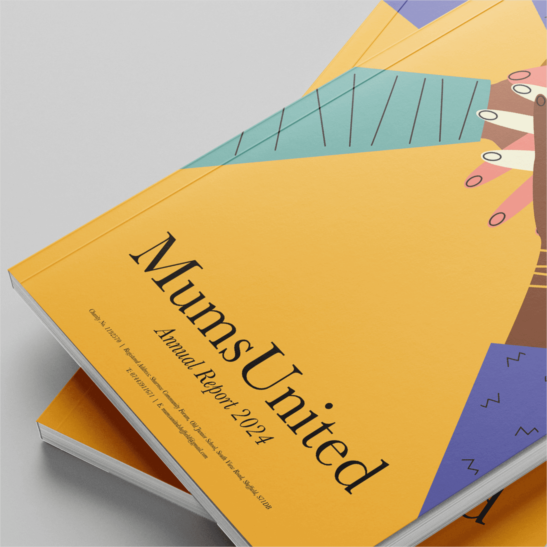 Geometric editorial print layout with EALA mark