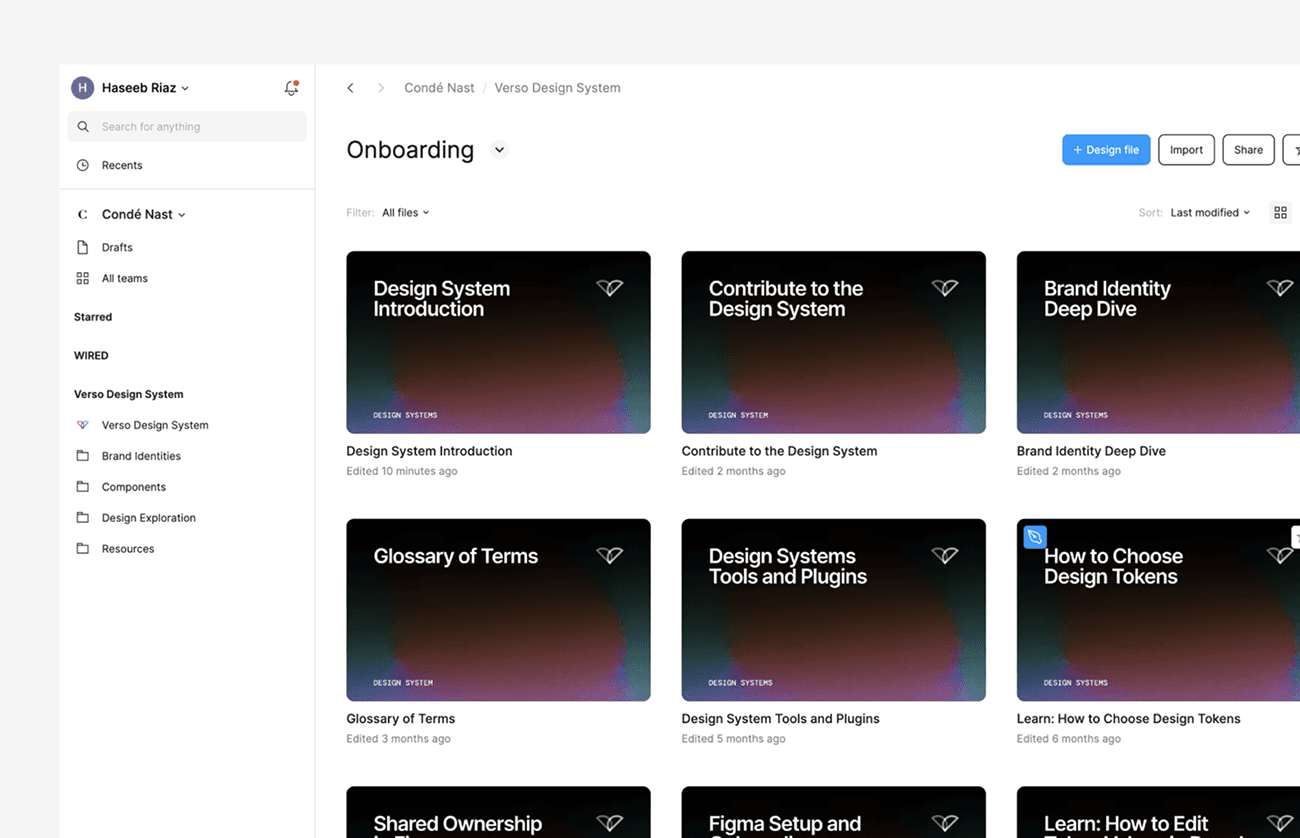 Verso system onboarding documentation interface